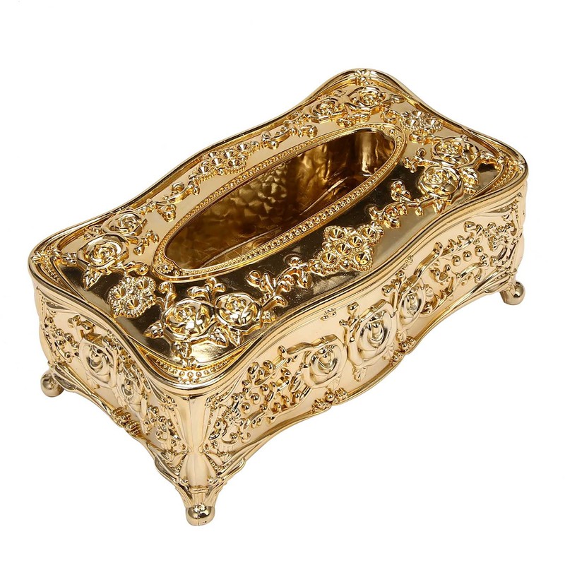 XIAOJUN Gold Acrylic Tissue Box Hotel Restaurant Napkin Holder Household
