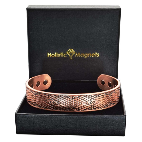 Wide Copper Magnetic Bracelet Men Celtic Pure Copper Bangle Cuff