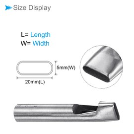 CoCud Hollow Punch 5mm x 20mm Hole 45# Steel Oval Gasket Tool - Application: Leather DIY Leather Craft Wallet