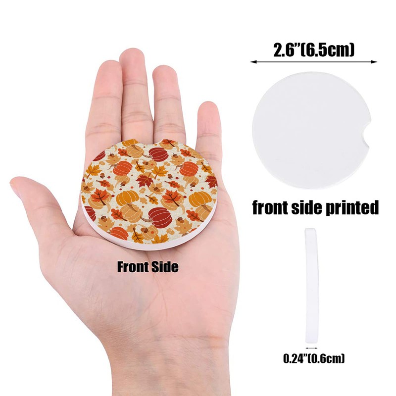 2 Pack Car Coasters for Cup Holder Absorbent Ceramic Drinks