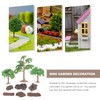 1 Set Sand Table Jungle Miniature Statue Stone Mini Tree