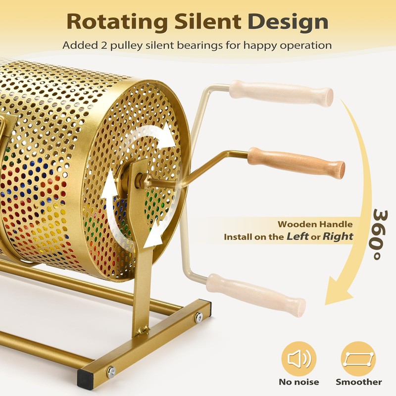 AugFir Raffle Drum, Heavy Duty Raffle Ticket Spinner Cage with