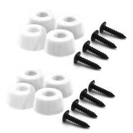 WALRUS Oil - Cutting Board Feet, Reinforced with Built-in Metal Washers, Rubber Bumper Protectors with Stainless Screws (White, 1/2") 8-Pack