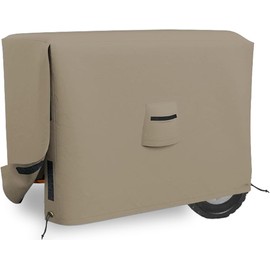 Covers & all Outdoor Generator Cover, 12 Oz Waterproof UV & Weather Resistant, Universal Portable Equipment Machinery Storage Protector with Air Vents Velcro & Drawstrings (38"L x 28"W x 30"H, Beige)