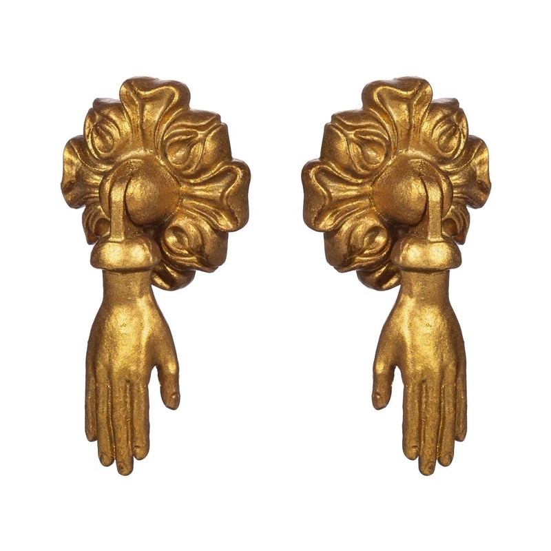 Sass & Belle Gold Hands Pendant Drawer Knobs - Set