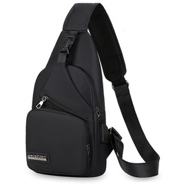 Sling Bag for Men Cross Body Bag Men Anti Theft Crossbody Bag Canvas Portable Shoulder and Crossbody Bags Suitable for Men's Commuting, Outdoor Hiking or Cycling (Black)