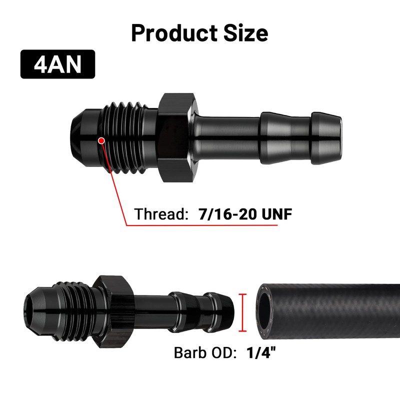 EVIL ENERGY 4AN Male to 1/4" Barb Push on Fitting