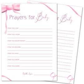 ZSHFMY Pink Bow Baby Shower Games Cards, Funny Baby Shower Games Party Activities Supplies for 30 Guest, Baby Shower Games for Girl - Prayers for Baby -p11
