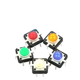 1PCS 12 * 12 with Light Red, Yellow, Blue, Green and White 12 * 12LED 4-Foot Reset Button Micro Switch New for Arrival 2025 High for Quality