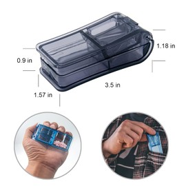 Pill Cutter, Portable 2-in-1Pill Splitter with Blade and Storage Compartment for Small or Large Pills Cut in Half Quarter for Pills Tablets (Black)