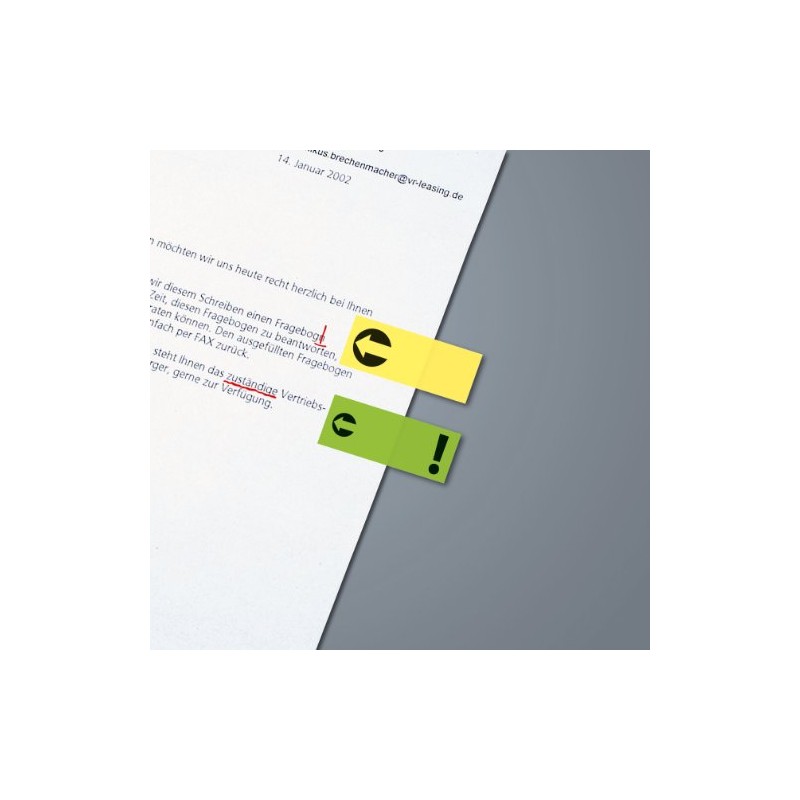 SIGEL HN635 Index Page Markers, Symbol ?/!/signature/arrow, 4 colours, 160