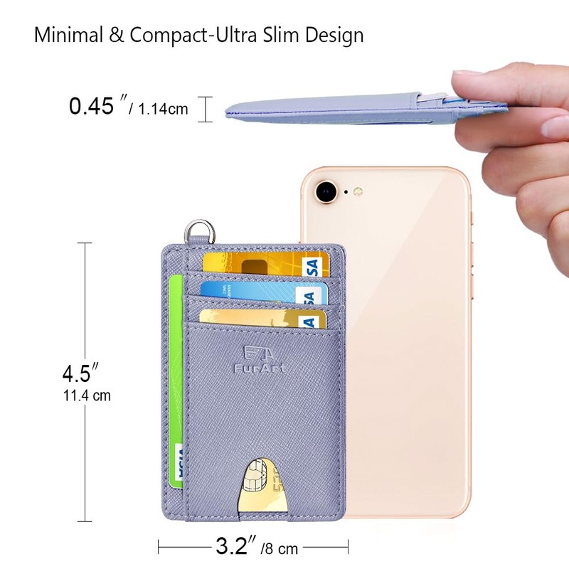 FurArt Slim Minimalist Wallet, Front Pocket Wallets, RFID Blocking, Credit