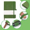 Green Lined Journal Notebook, Leather Hardcover Notebook, A5 College Ruled