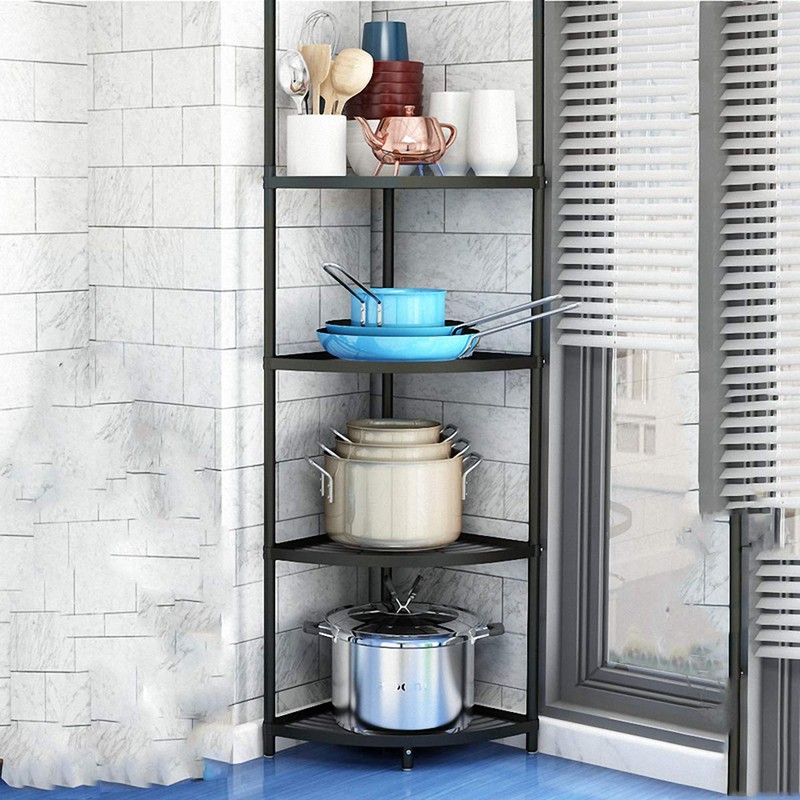 MAGCOLOR 5-Tier Kitchen Corner Shelf Rack, Free Standing Pot Rack