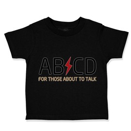 Toddler T-Shirt Ab Cd ABCD Rock & Roll Funny Humor Cotton Coolest Little Boy & Girl Clothes Baby Tee Black Design Only 18 Months