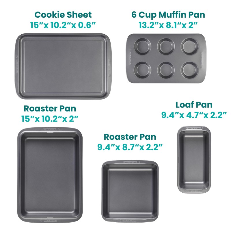 Baker's Secret Stackable Baking Set of 5 Bakeware Pans, Bakeware