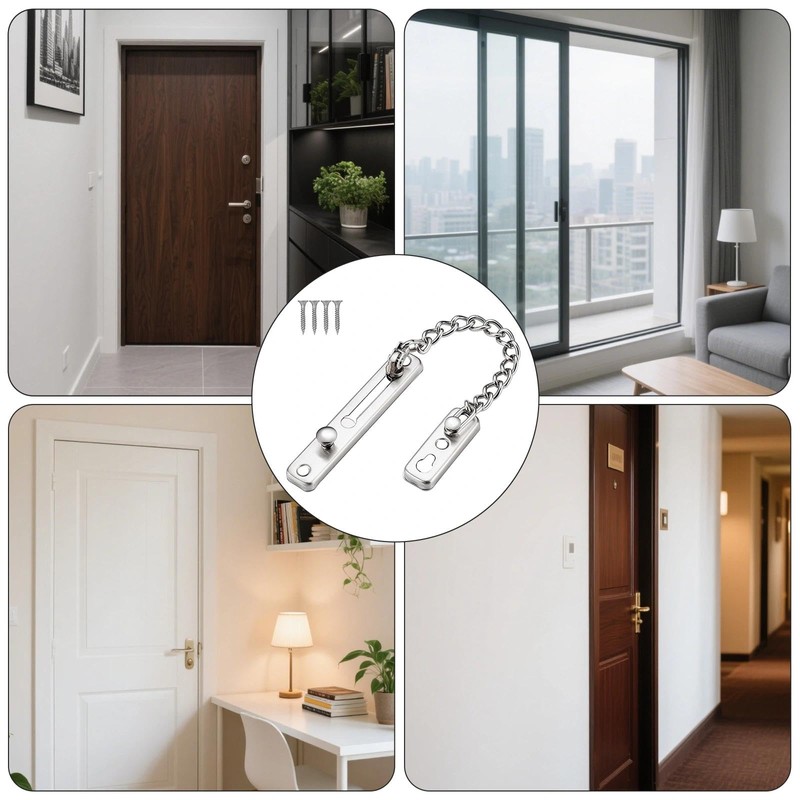 Safety Chain Door Lock Heavy Duty Latch with Spring Anti-Theft
