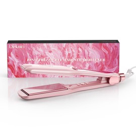 Dekuri Glätteisen, 42 mm breite Platten, wasserbasierter Keramik-Glätteisen Locken und Glätten, Haarglätter für Frauen, Temperaturbereich 120°C-230°C, Rosa.