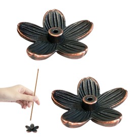 Incense Stick Holders, 2 Pcs Mini Elegant Retro Flower Bronze Alloy Incense Burner Holder Widely Apply Portable Insence Holder for Office, Yoga Studio, Tea House