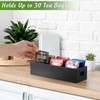 DRASTAR Tea Bag Organizer, Black Wooden Tea Bag Holder, Tea