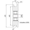 Zabi Rope Pulley 79 mm for Rope 8 mm Metal