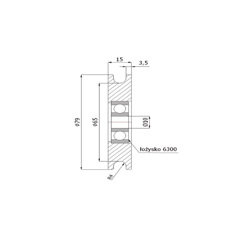 Zabi Rope Pulley 79 mm for Rope 8 mm Metal
