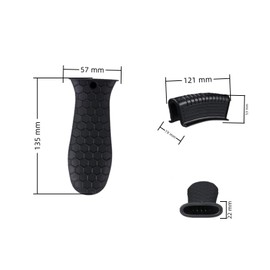 8 Pcs Silicone Pot Handle Covers Set, Heat Resistant Cast Iron Handle Sleeves - Non Slip Pan Handle Holder for Frying Pan, Pots, Kitchen Cookware (Black)