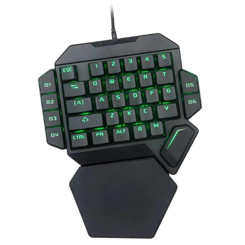 Onehanded Keyboard RGB Blacklight Mechanical Keyboard With Macro Definition Function