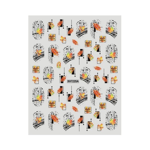 Generic Geometric Figure Lines Flower Leaf Daisy Nail Decal Sticker