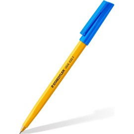 STAEDTLER Fine 0.3mm 430 F Stick Ballpoint Pens Writing Pen Smooth - Blue Ink (12)