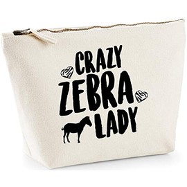 Hippowarehouse Crazy Zebra Lady printed make up cosmetic wash bag 18x19x9cm