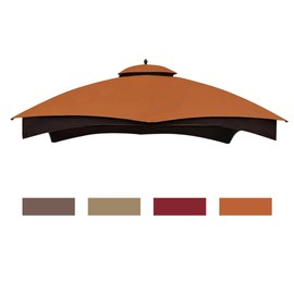 Eurmax USA High Performance Replacement Canopy Top for Lowe's Allen Roth Heavy Duty Gazebo Roof Gazebo Top with Air Vent 10X12 Cover #GF-12S004B-1, Replacement Top Only (Rust)