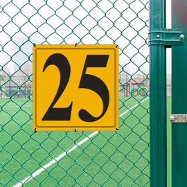 i-CowFun Premium Aluminum Number Signs 25, Metal 12" X 12" Yellow Numbered Signs Outdoor for Parking Lots, Floor, Dock, Court, Aisle, Field, High Visibility, No Fade, Weather-resistant