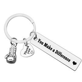 Ximalun Boxing Gift Boxing Gloves Keyring Sports Gift You Make A Difference Keyring Thank You Gifts for Boxers Boxing Coach Appreciation Gifts Christmas Birthday Leaving Retirement Gifts