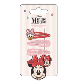 Minnie Mouse and Friends Hair Clips Beauty Set for Girls with Bow Top and Glitter - Set Includes 4 Hair Clips
