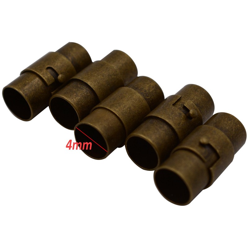 MOAMUN 10PCS Black Cord End Caps Bracelet End Caps Locking