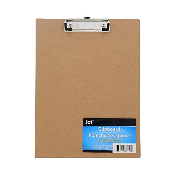 Jot Wooden Clipboards with Metal Clips and Rubber Padding, 9x12