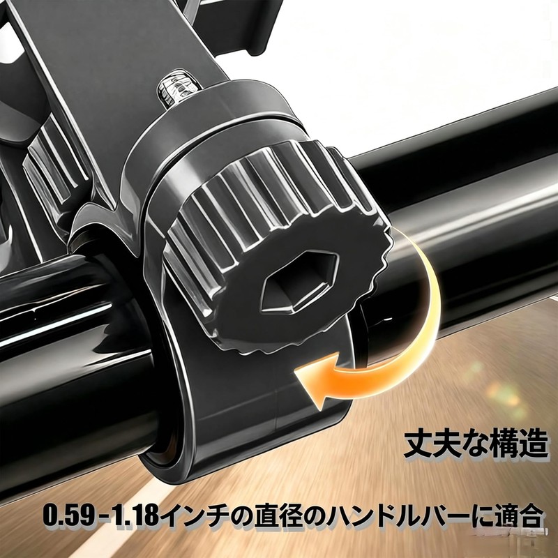 自転車スマホホルダー 防水 防振 振動吸収 ワンタッチ固定式 360度回転 落下防止 多機種対応 ロードバイク用 ブラック