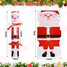 24 Pcs Christmas Crackers Christmas No Snap Party Table Favors with Prizes Holiday Table Favors Xmas Crackers DIY Christmas Table Favors Set for Kids Adults No Snap Party Supplies