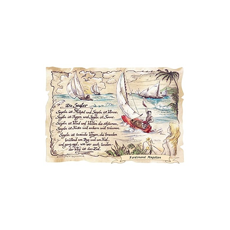 Gift Sailing Sailboat Anniversary Poem Gift/Present, 30 x 21 cm