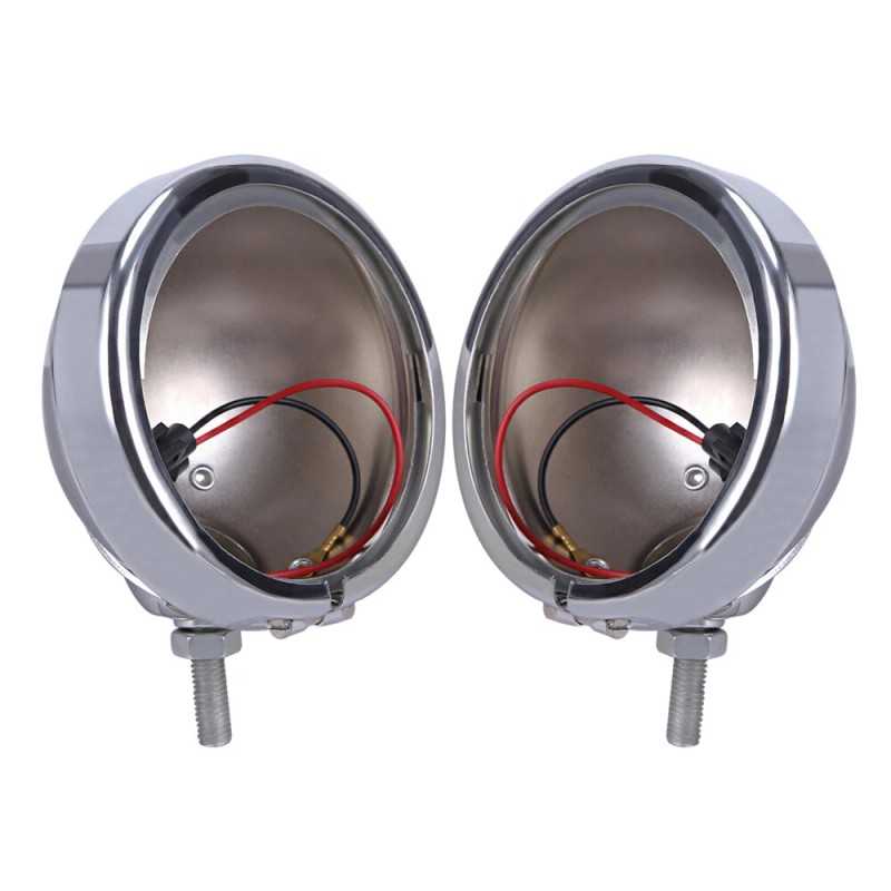 OUMURS Chrome 4.5" Spot Passing Fog Lights Lamps Housing Bucket