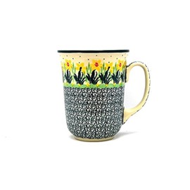 Polish Pottery Mug - 16 oz. Bistro - Daffodil