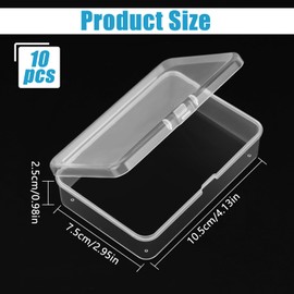 HOCUCHELAND Pack of 10 Playing Cards Box, Playing Cards Storage with Lid, Card Box, Playing Cards, Transparent Empty Playing Card Case, Card Storage Box for Card Storage, 10.5 x 7.5 x 2.5 cm