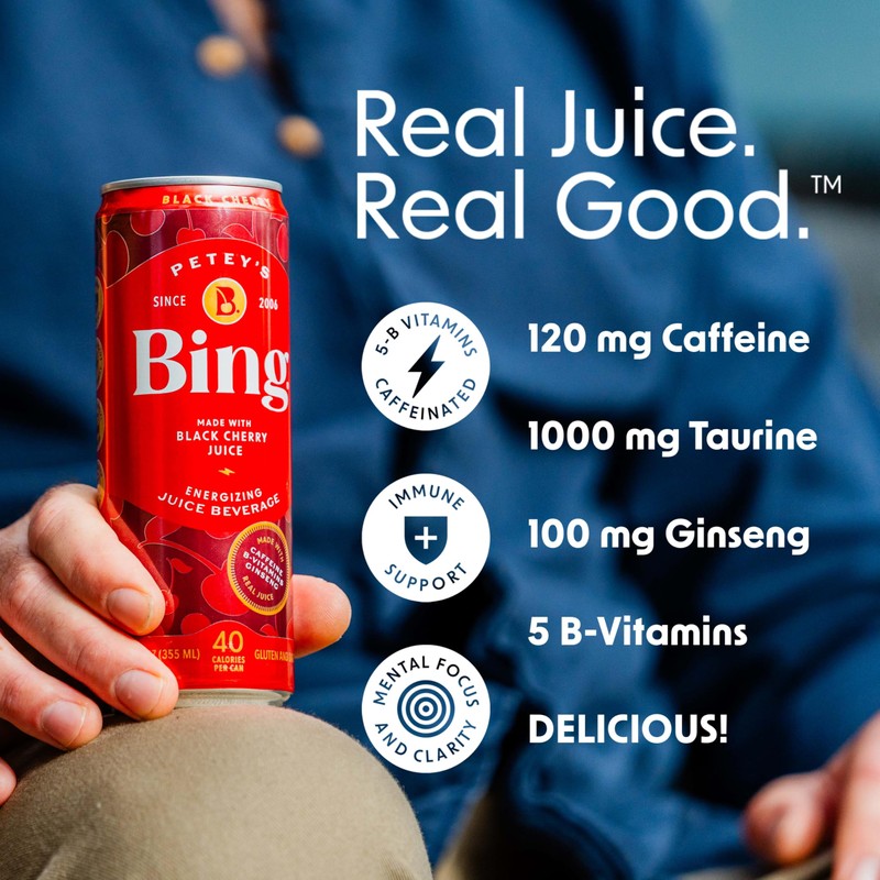 BING Energizing Juice Beverage – Original Cherry (12oz/12pk) – Made