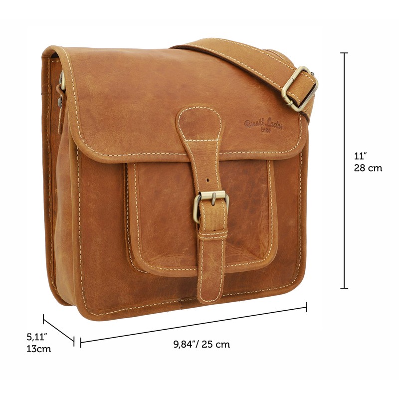 Gusti Jens V Leather Handlebar Bag with Plate Pannier Rack