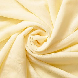 Power Mesh Stretch Nylon Spandex 100 GSM Sheer Lightweight Fabric by The Yard for Sewing Apparel, Crafts, Decor, & More (Light Yellow, 1 Yard)