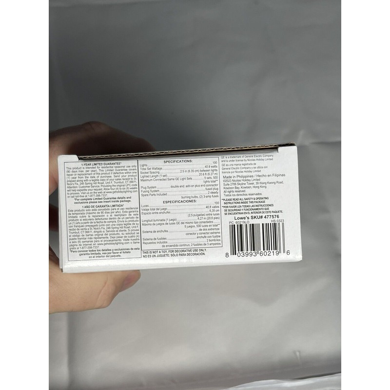 GE Red Miniature String-A-Long Lights General Electric 20ft 100 count