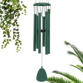 Aluminium Wind Chimes 26 Inches to Create a Zen Atmosphere Suitable for Outdoor, Garden, Patio Decoration. Classic Green Wind Chimes with Wind Catcher Suitable as A Gift for Unisex