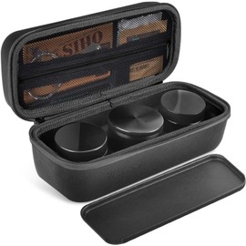 Marvero Odour-Proof Bag Premium 2.0 - Odour-Proof Tin with UV Glass Container, Work Shelf & Grind| 100% Waterproof, Shockproof EVA Material | Good for Travel (23 x 9 x 8.5 cm), Black