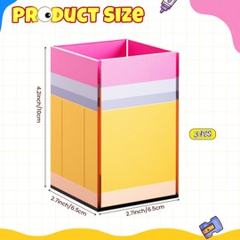 Weysat 2 Pcs Acrylic Pencil Shaped Pen Holder Cup for Desk Acrylic Desk Accessories Stationery Organizer Back to School Gift for Teacher Classroom School Office Storage